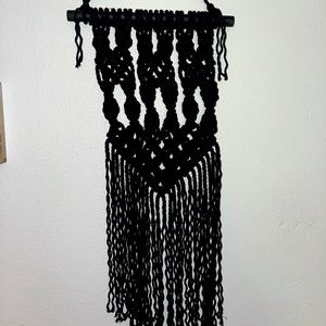 🖤🖤 handcrafted small black macrame wall hanging 🖤🖤